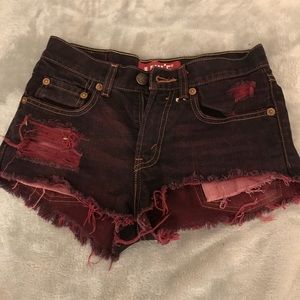 Maroon high rise Levi’s
